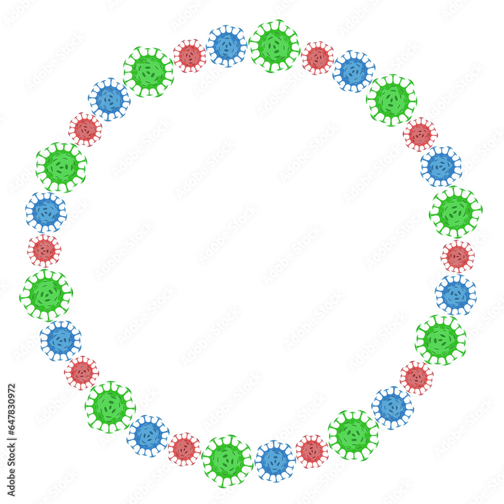 virus bacteria art drawn round frame