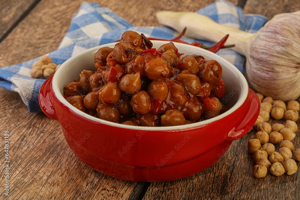 Baked chickpea with tomato sauce Baked chickpea with tomato sauce
