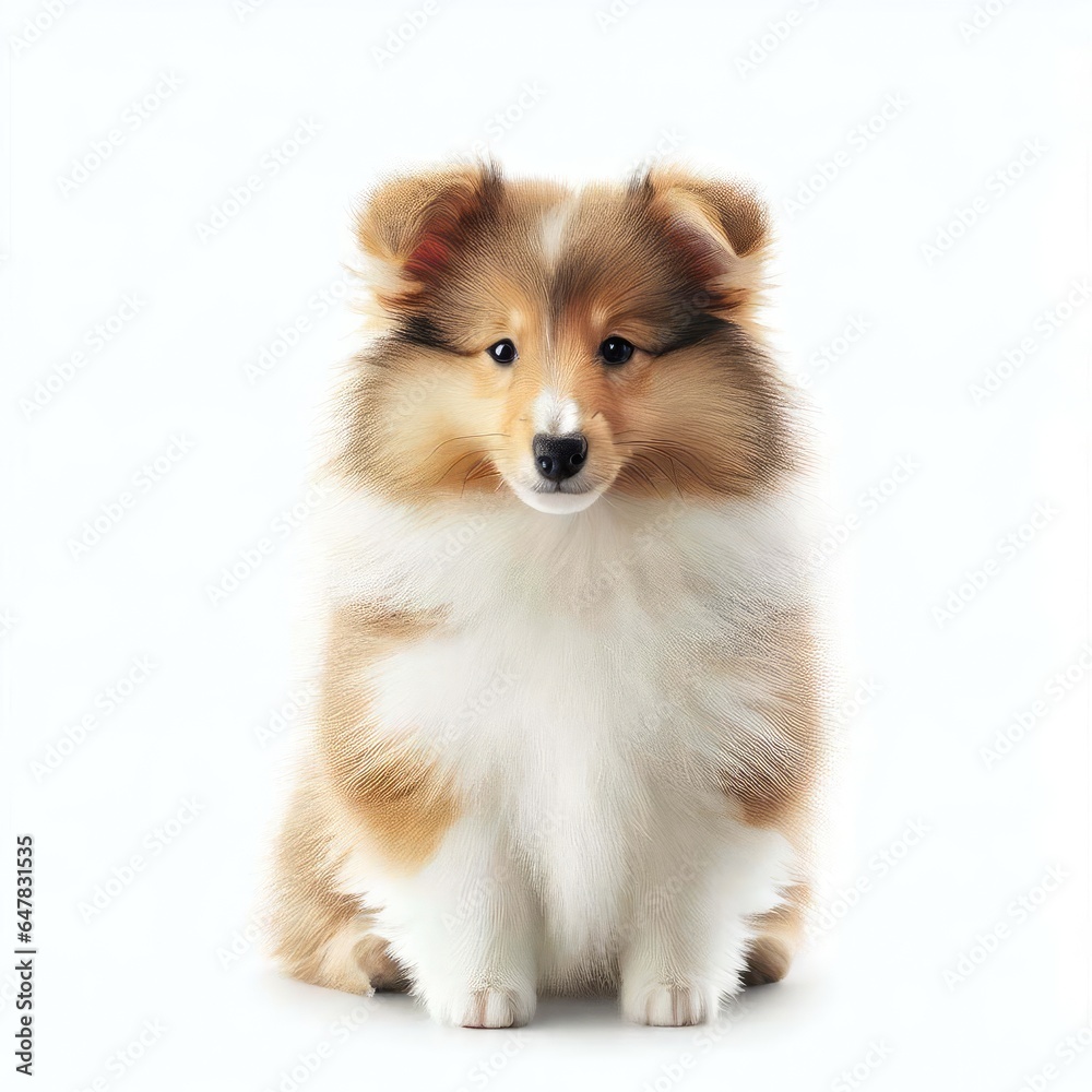 Captivating Shetland Sheepdog Pup Pose, Generative AI Captivating Shetland Sheepdog Pup Pose, Generative AI