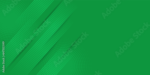 abstract green banner background with diagonal stripes and dot halftone. vector illustration photo
