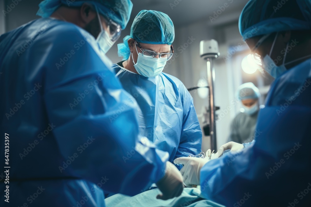 Team of Surgeons Operating. Team of Surgeons Operating.