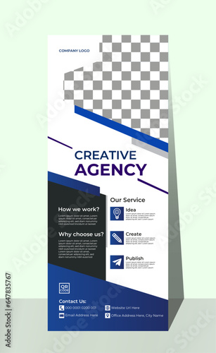 Modern corporate colorful roll up standee banner design template