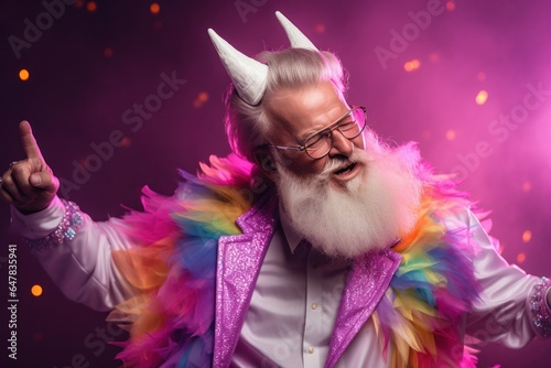 a man in a unicorn costume is doing a flip