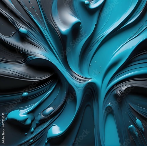 thickly layered  blue and black paint blend