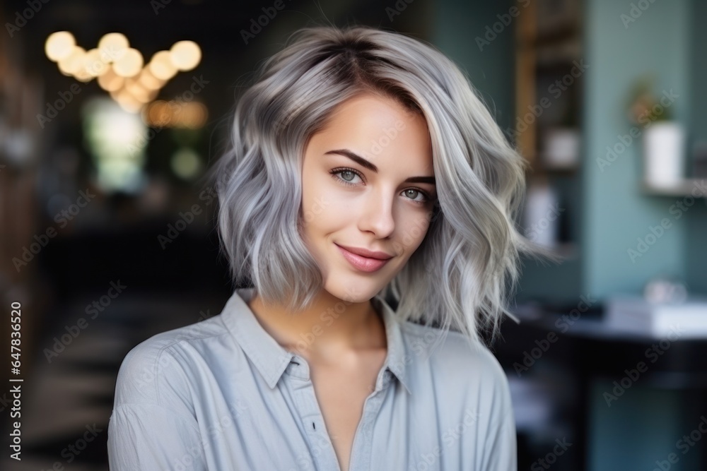 Fototapeta premium female hair stylist at salon.