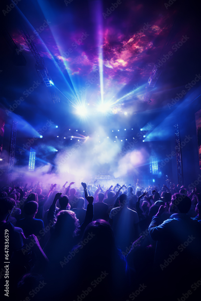 Music concert with light effects - obrazy, fototapety, plakaty 