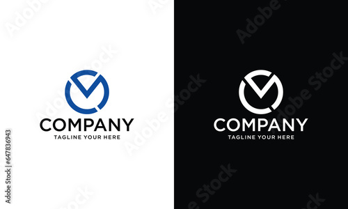 Abstract initial circle MC, CM Rounded Logo Monogram Letters