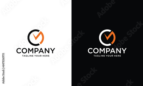 Abstract initial circle MC, CM Rounded Logo Monogram Letters