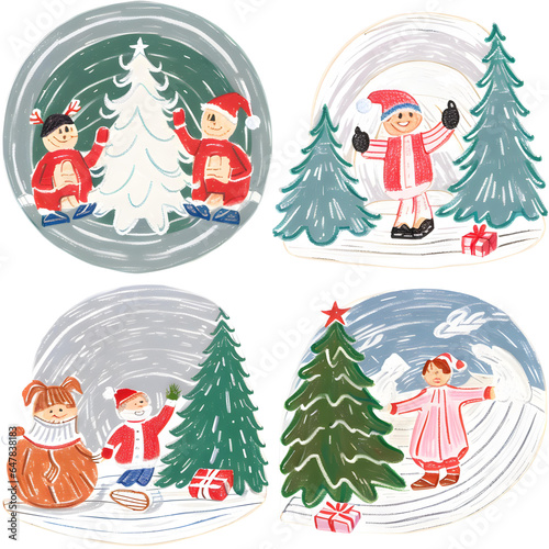 Vector Christmas drawing 