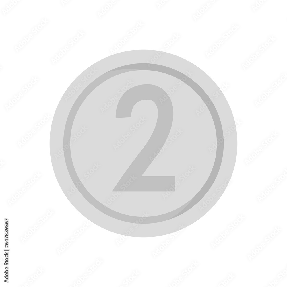 Simple silver medal for second place Simple silver medal for second place