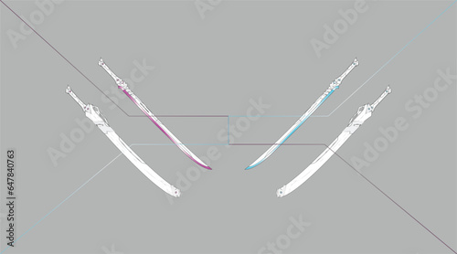 illustration of Modern Japanese Katana Sword Design