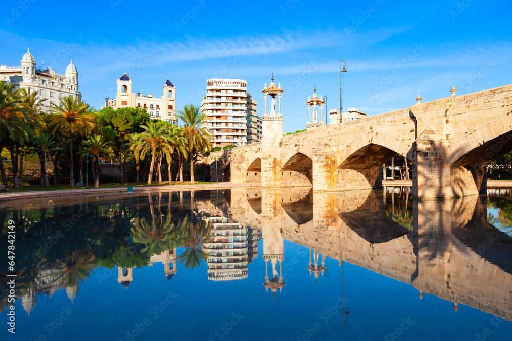 The Puente del Mar bridge in Valencia, Spain - obrazy, fototapety, plakaty 