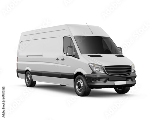 a blank White Panel Van Mockup isolated on white background