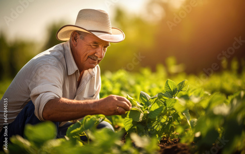 A farmer harvesting crops. Generative AI