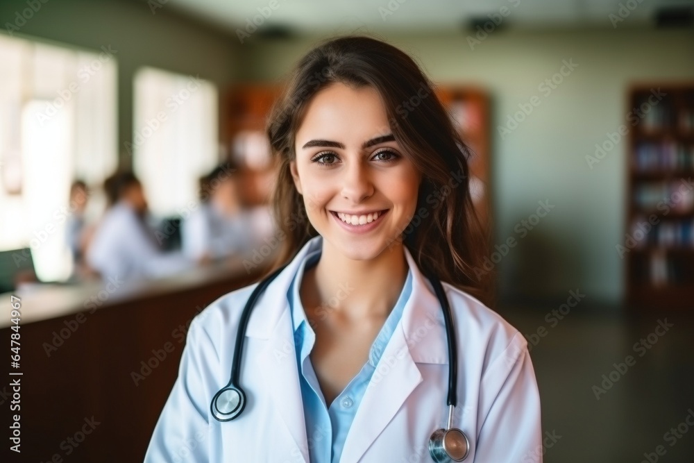 a portrait of a junior doctor in a hospital a portrait of a junior doctor in a hospital
