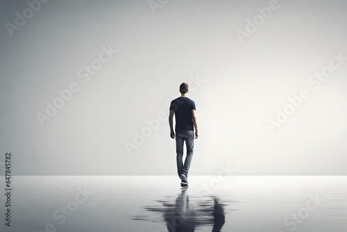 businessman standing in front of a wall, generative AI