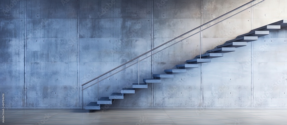 Fototapeta premium Metal step on a new modern building staircase