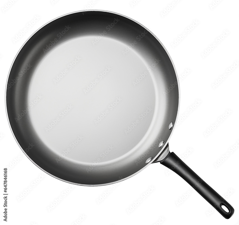 New Empty Steel Pan. Top View. Cooking Template. Ai Generative New Empty Steel Pan. Top View. Cooking Template. Ai Generative