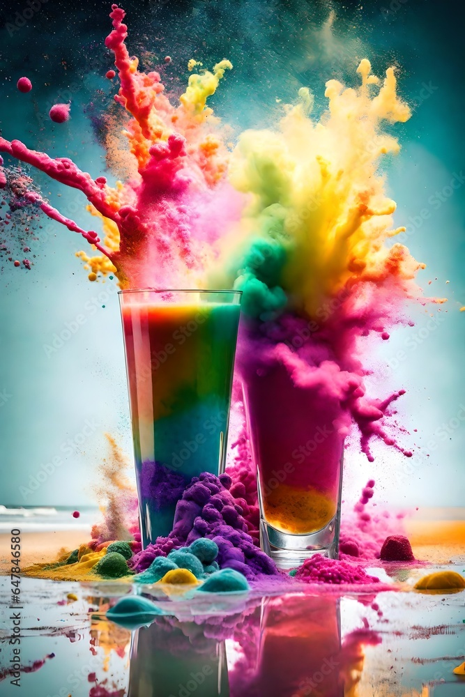 Colorful cocktails, generative AI