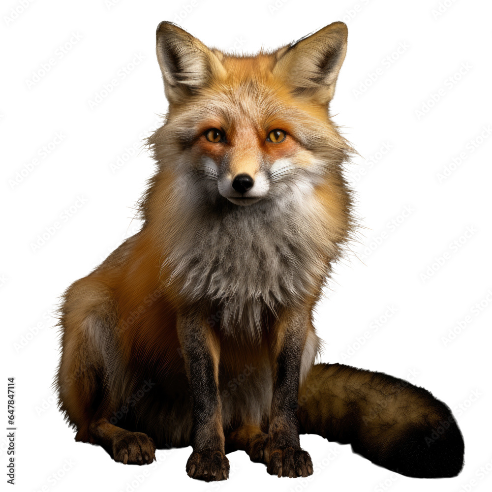 Fototapeta premium Red fox, looking in to camera, full body