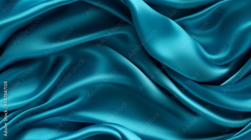Fototapeta premium Shimmering azure satin. Gentle waves of luxury. A backdrop for special occasions.