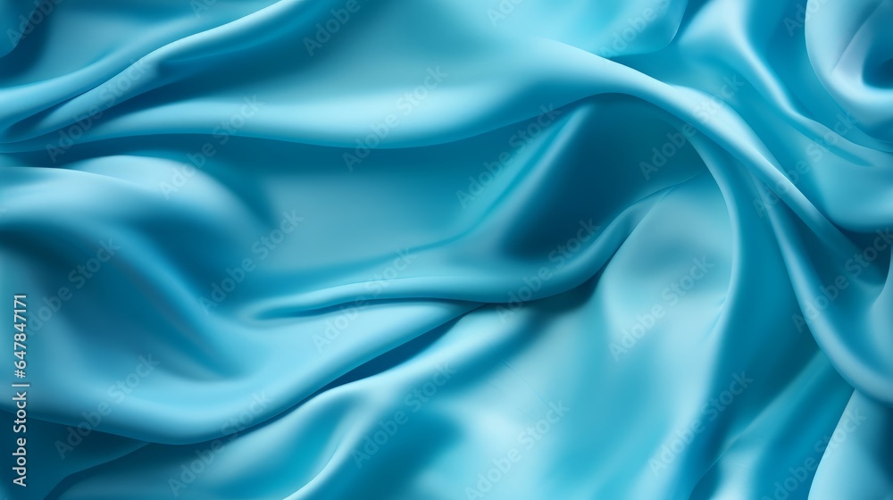 Fototapeta premium Waves of azure charm. Silky smooth and shimmering. A designer's delight.
