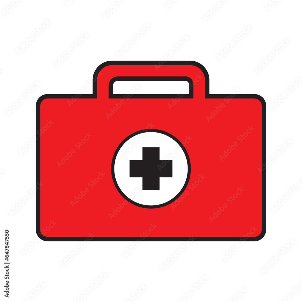 Obraz premium First aid box icon logo vector design template