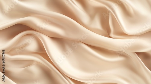 Beige satin elegance. Soft waves on luxurious fabric. Ideal for sophisticated designs. Perfect for backgrounds.