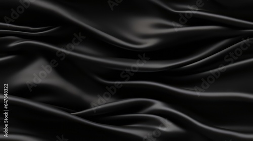 Black fabric enchantment. Waves of elegance on a reflective surface. Design with a touch of class. Perfect for luxury projects.