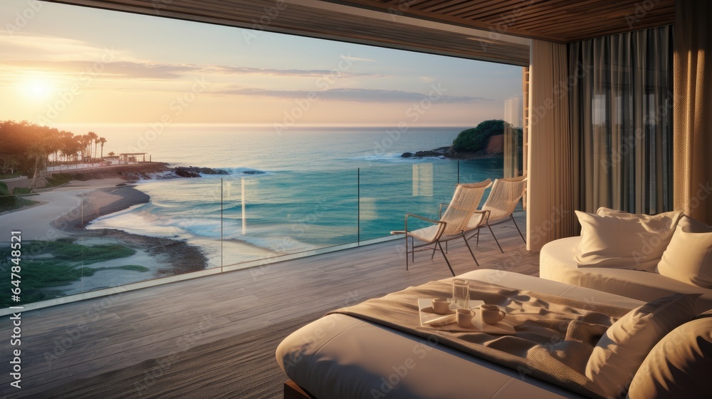Fototapeta premium View from a luxury hotel overlooking the sea