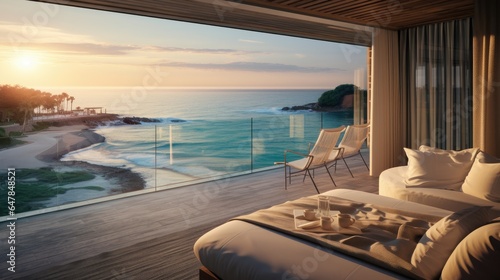 View from a luxury hotel overlooking the sea