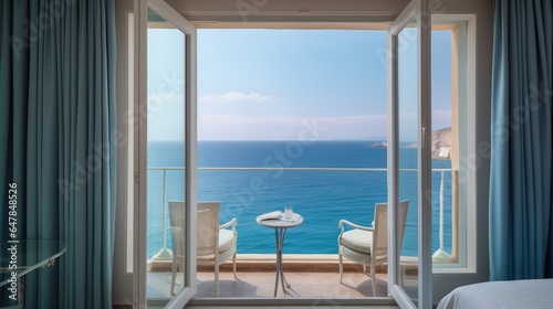 View from a luxury hotel overlooking the sea