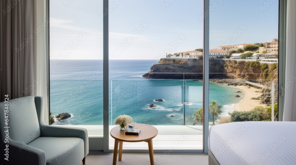 View from a luxury hotel overlooking the sea