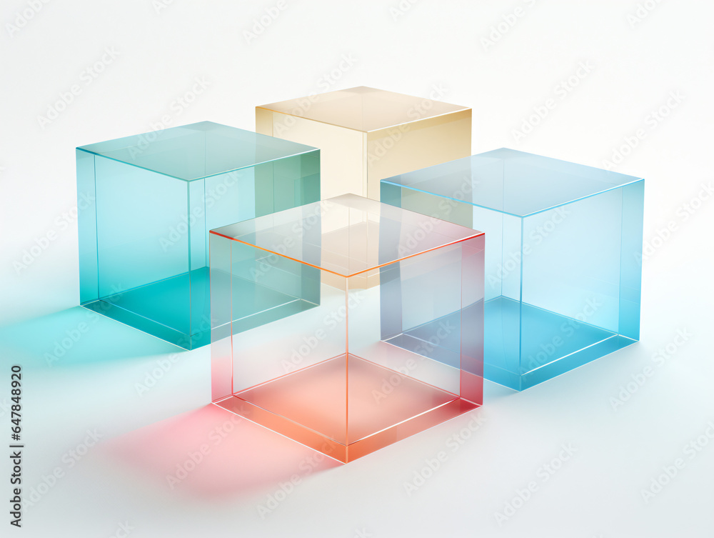 Fototapeta premium Coloured transparent cubes