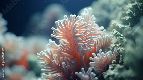 coral reef macro underwater background made with generative AI