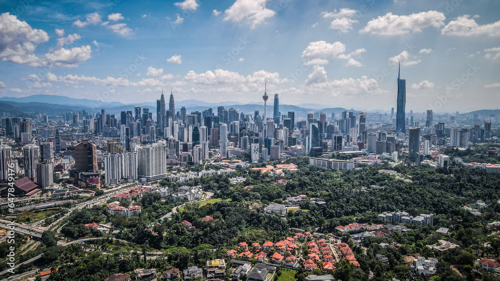 Obraz premium The aerial view of Kuala Lumpur in Asia