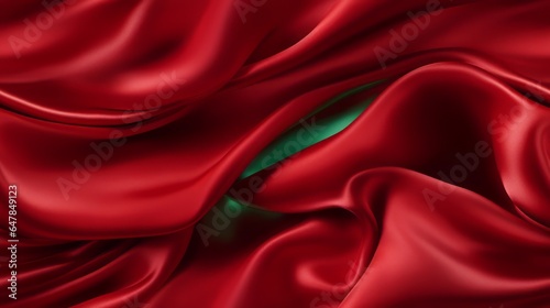Panorama of Emerald and Red Satin. Lustrous Luxury. Perfect for Sophisticated Designs.