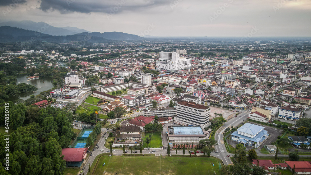 The aerial view of Taiping in Malaysia