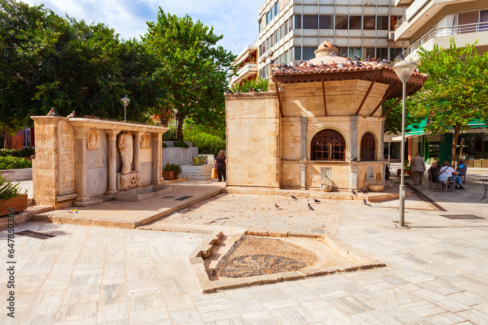 Bembo Fountain at Kornarou Square in Heraklion, Crete