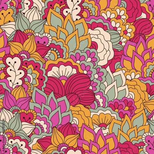 seamless geometric floral pattern