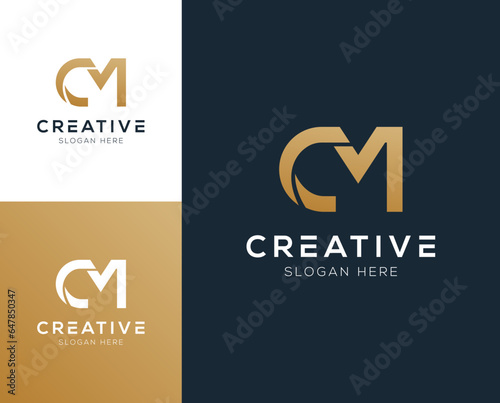 Abstract Initial CM MC logo design vector illustration