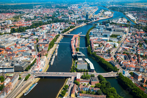 Bremen old town aerial view