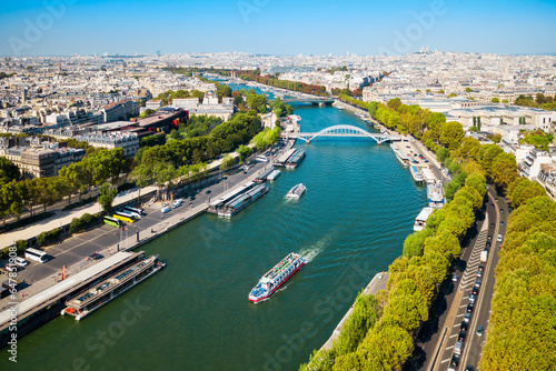 Paris aerial panoramic view  France
