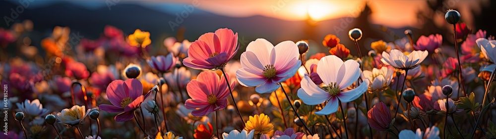A radiant display of wildflowers blankets the meadow, their colors dancing under the summer sun. The gentle sway of the grass and the silhouette of undulating hills, come together in a celebration. A radiant display of wildflowers blankets the meadow, their colors dancing under the summer sun. The gentle sway of the grass and the silhouette of undulating hills, come together in a celebration.