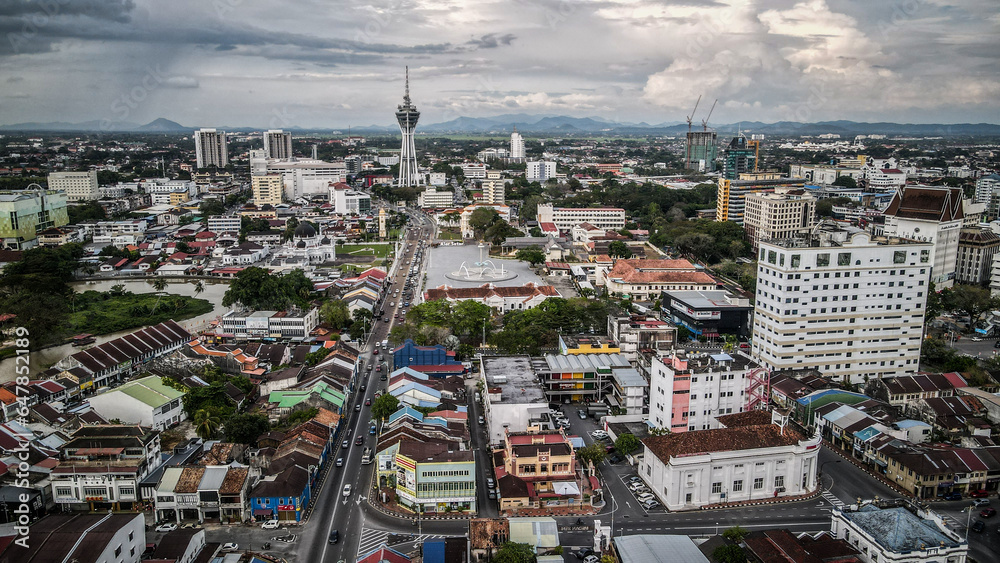 The aerial view of Alor Setar in Malaysia