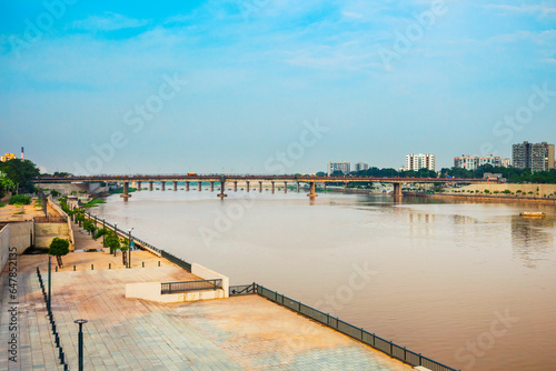 Sabarmati riverfront aerial view, Ahmedabad photo