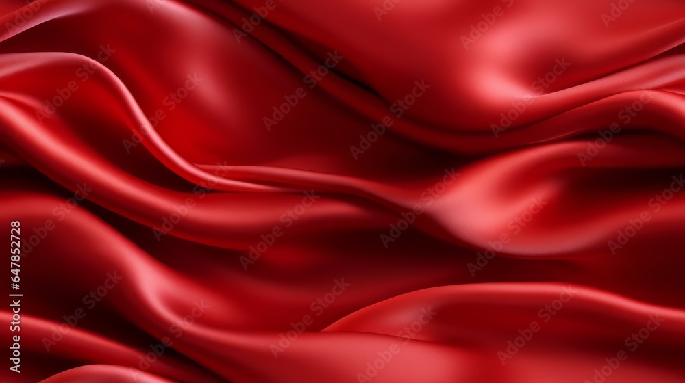 Fototapeta premium Red elegance in fabric. Gentle waves. Celebrate design with ardor. Perfect for luxury projects.