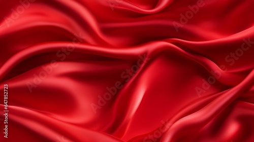 Red satin panorama. Lustrous luxury. Waves of beauty. Perfect for designs.