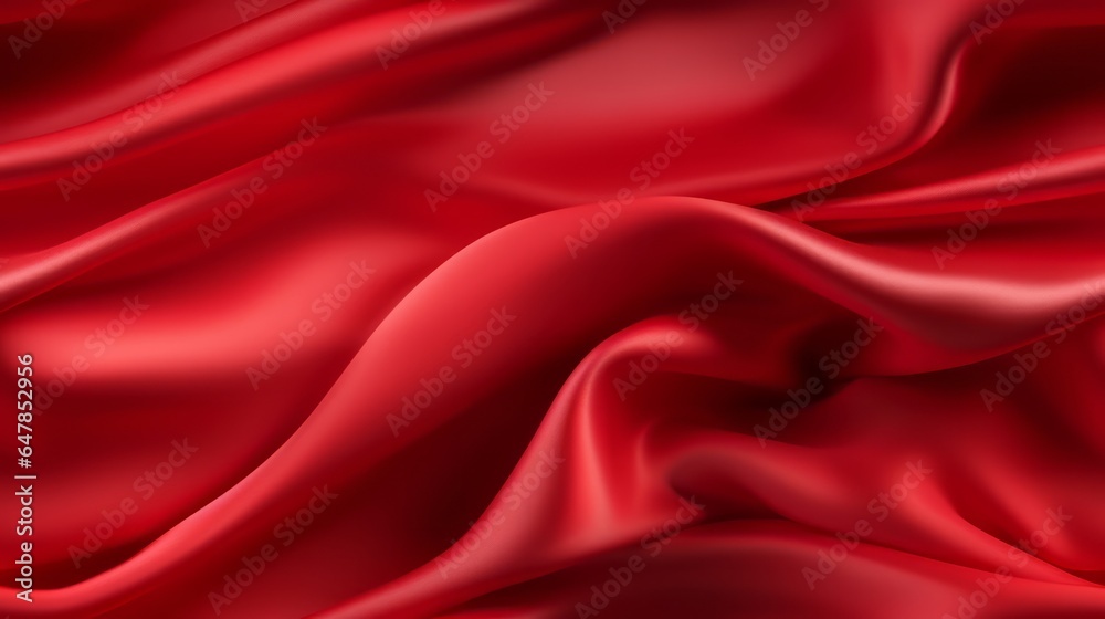 Red satin allure. Passionate waves. Elegance for design. Ideal for backgrounds.