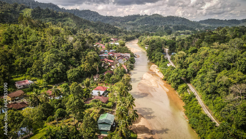 The aerial view of Sungai Lembing in Malaysia photo